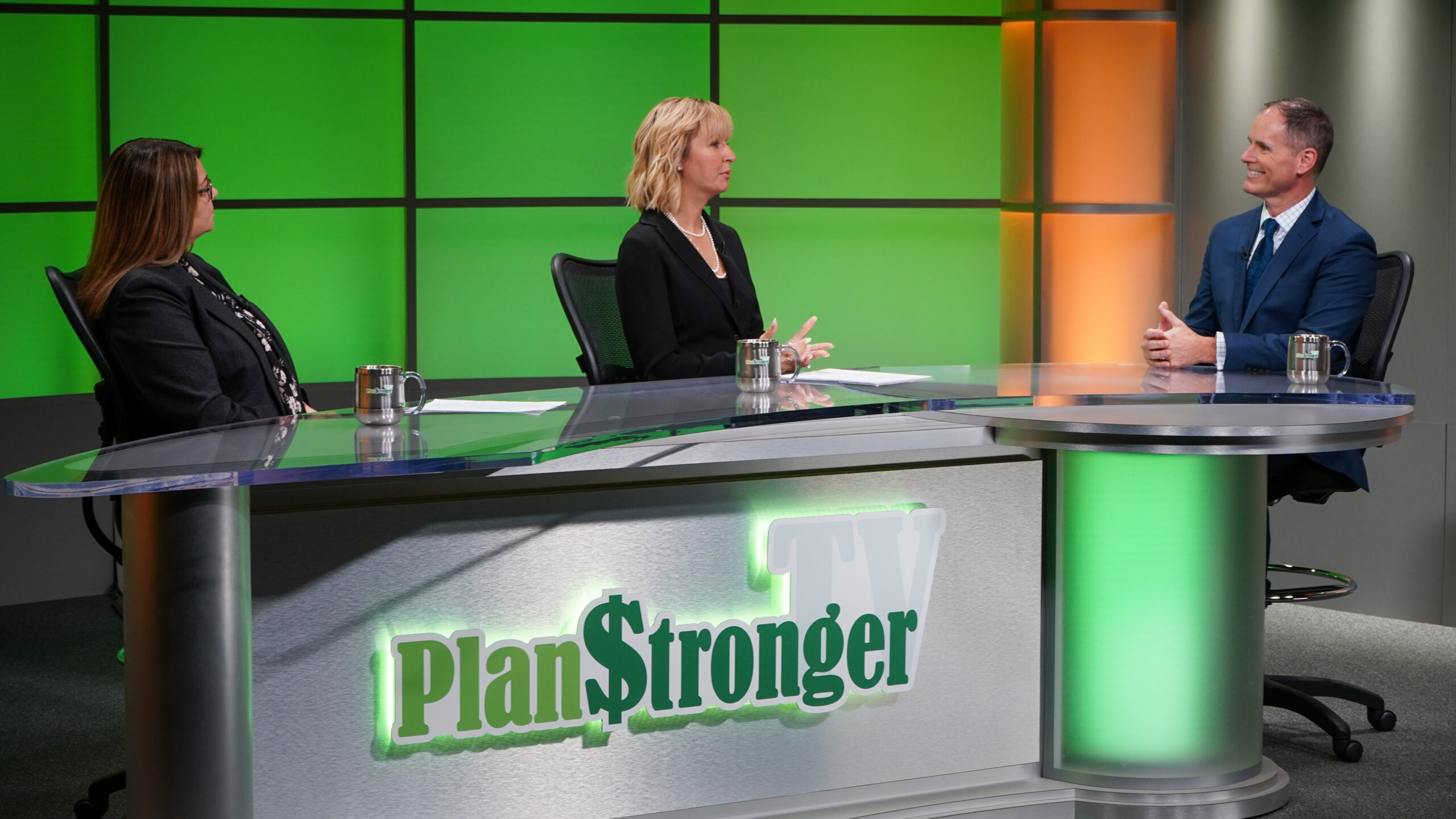 People meeting with David Holland on the Plan Stronger Set